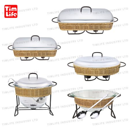Chafing-dish-Food-warmer-Rattan Chafing dish-glass-tray-TM-1201 Chafing-dish-Food-warmer-Rattan Chafing dish-glass-tray-TM-1201