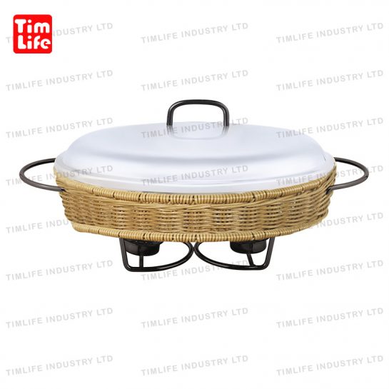 Chafing-dish-Food-warmer-Rattan Chafing dish-glass-tray-TM-1201