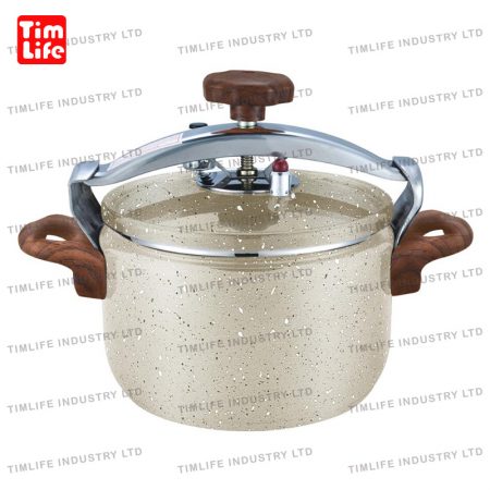 قدر ضغط المنيوم - TM-2101 بمقبض خشبي Aluminium Pressure Cooker pot-TM-2101 handle wooden