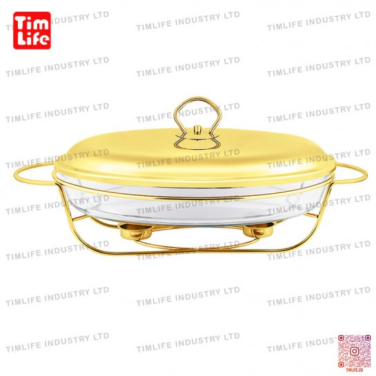 Chafing dish Food warmer glass tray Salad Bowl Emma Series-TM-1103 Gold