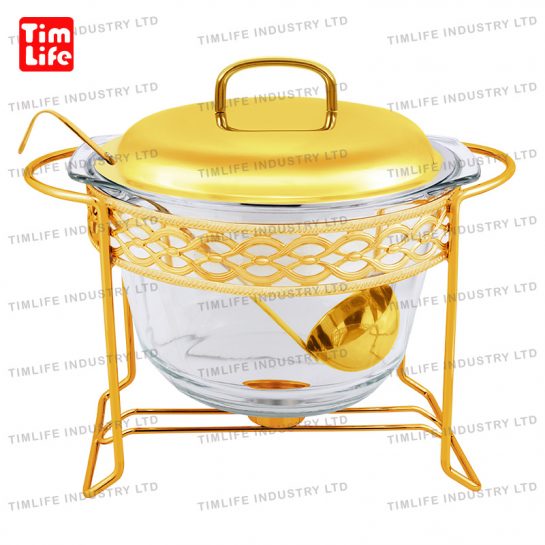 Chafing dish Food warmer glass tray Salad Bowl Phoebe Series-TM-1113 Gold