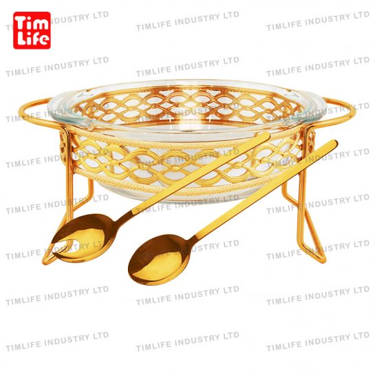 Chafing dish Food warmer glass tray Salad Bowl Phoebe Series-TM-1113 Gold